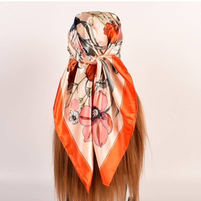 

LW Floral Print Large Square Bandana Headband, Croci