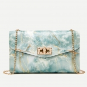 LW Sky Print Chain Strap Crossbody Bag