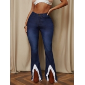 LW Stretch Tassel Design Flared Jeans