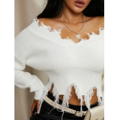 LW V Neck Raw Edge Sweater