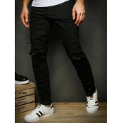 LW Men Mid Waist High Stretchy Ripped Jeans