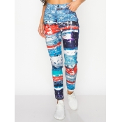 LW Mid Waist Mixed Print Pants