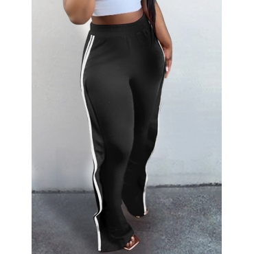 

LW Flounce Striped Skinny Pants, Black