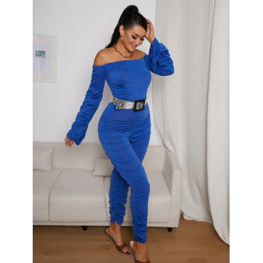 LW Off The Shoulder Ruched Jumpsuit (Without Belt) от Lovelywholesale WW