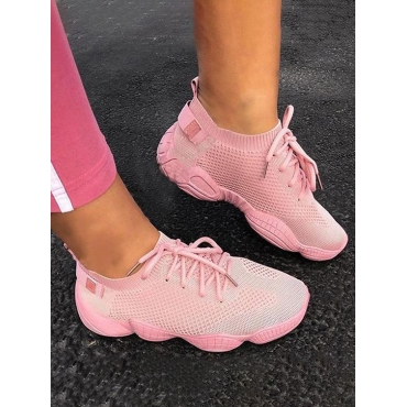 

LW Meshwork Lace-up Sneakers, Pink