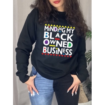 

LW Geometric Letter Print Oversized Hoodie, Black