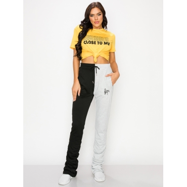 

LW Casual Patchwork Grey Pants