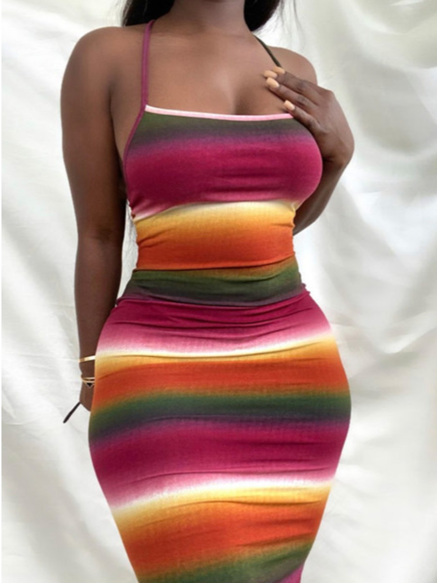 

LW SXY Gradient Bodycon Cami Dress, Red