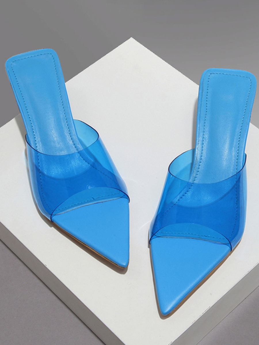 

LW Clear Pointed-toe Heels, Blue