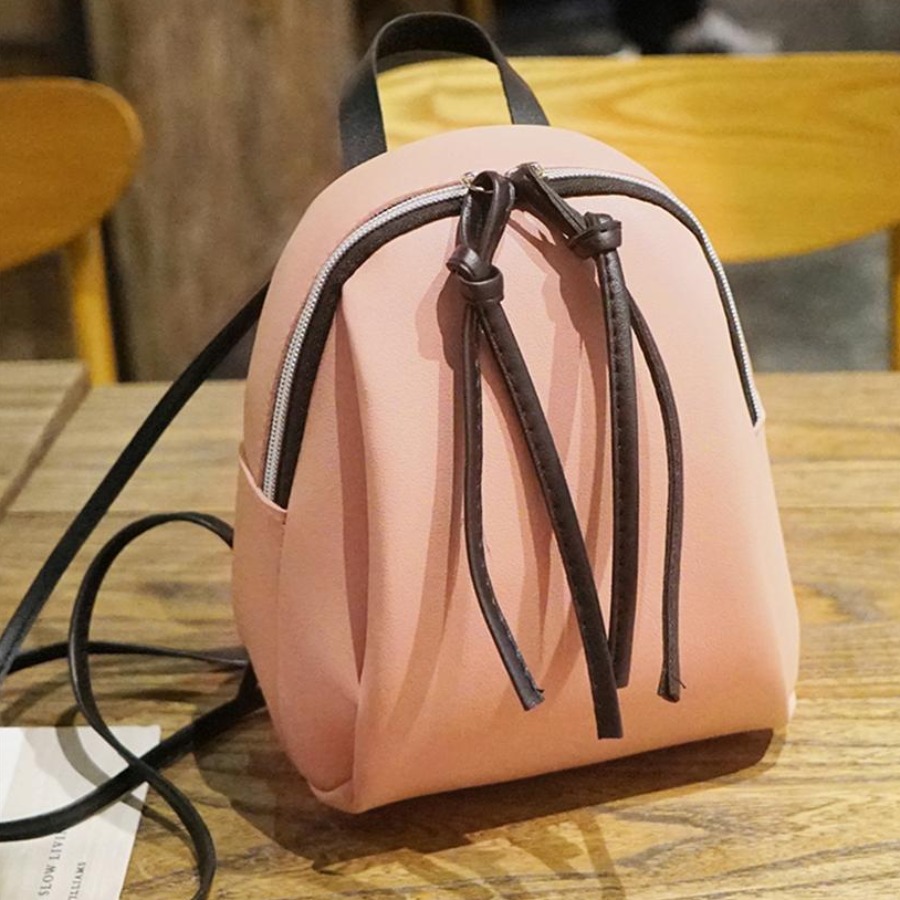

LW Double Zipper Design Backpack, Pink