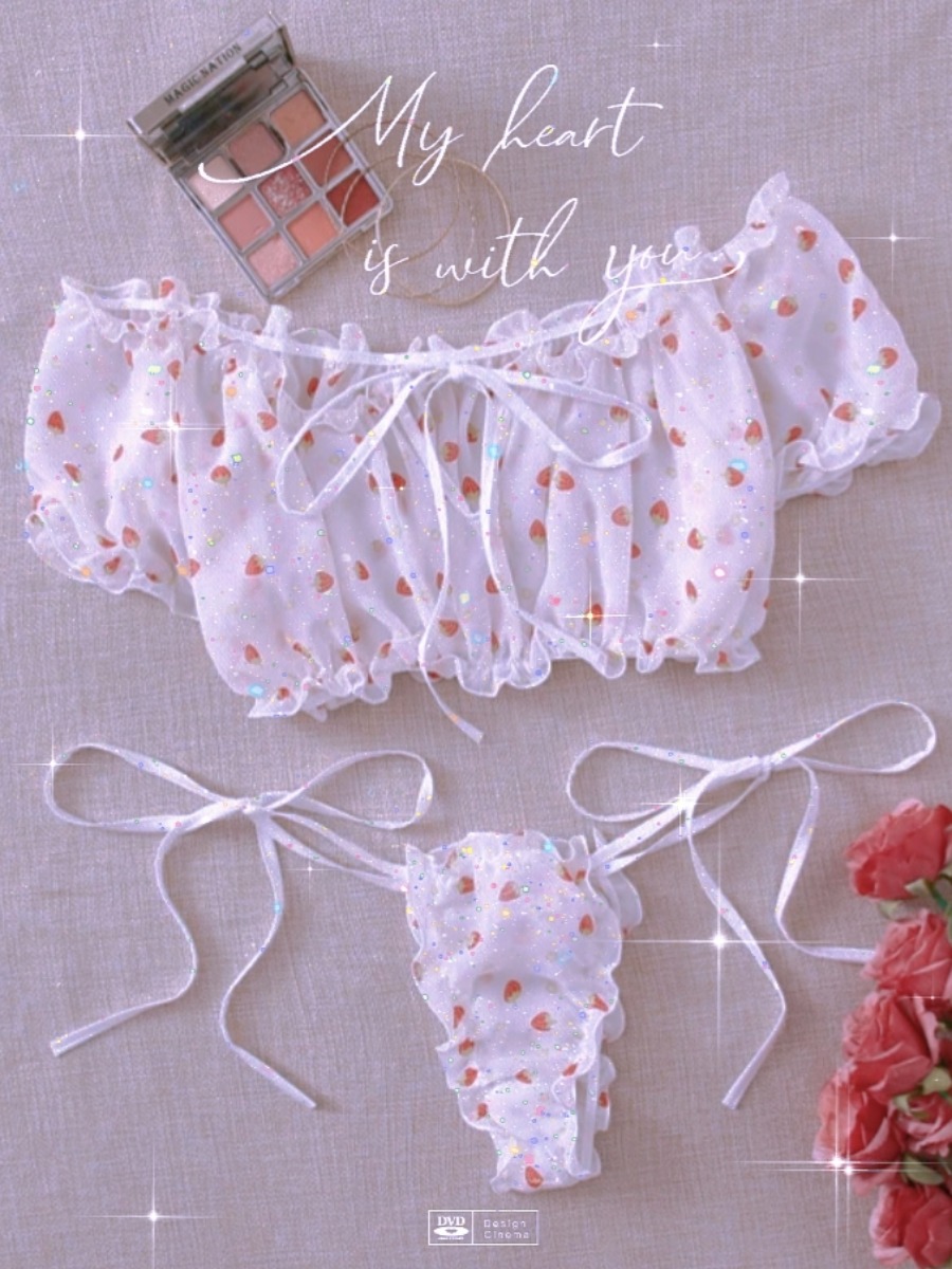 

LW Fruit Print Bandage Design Secret Set, White