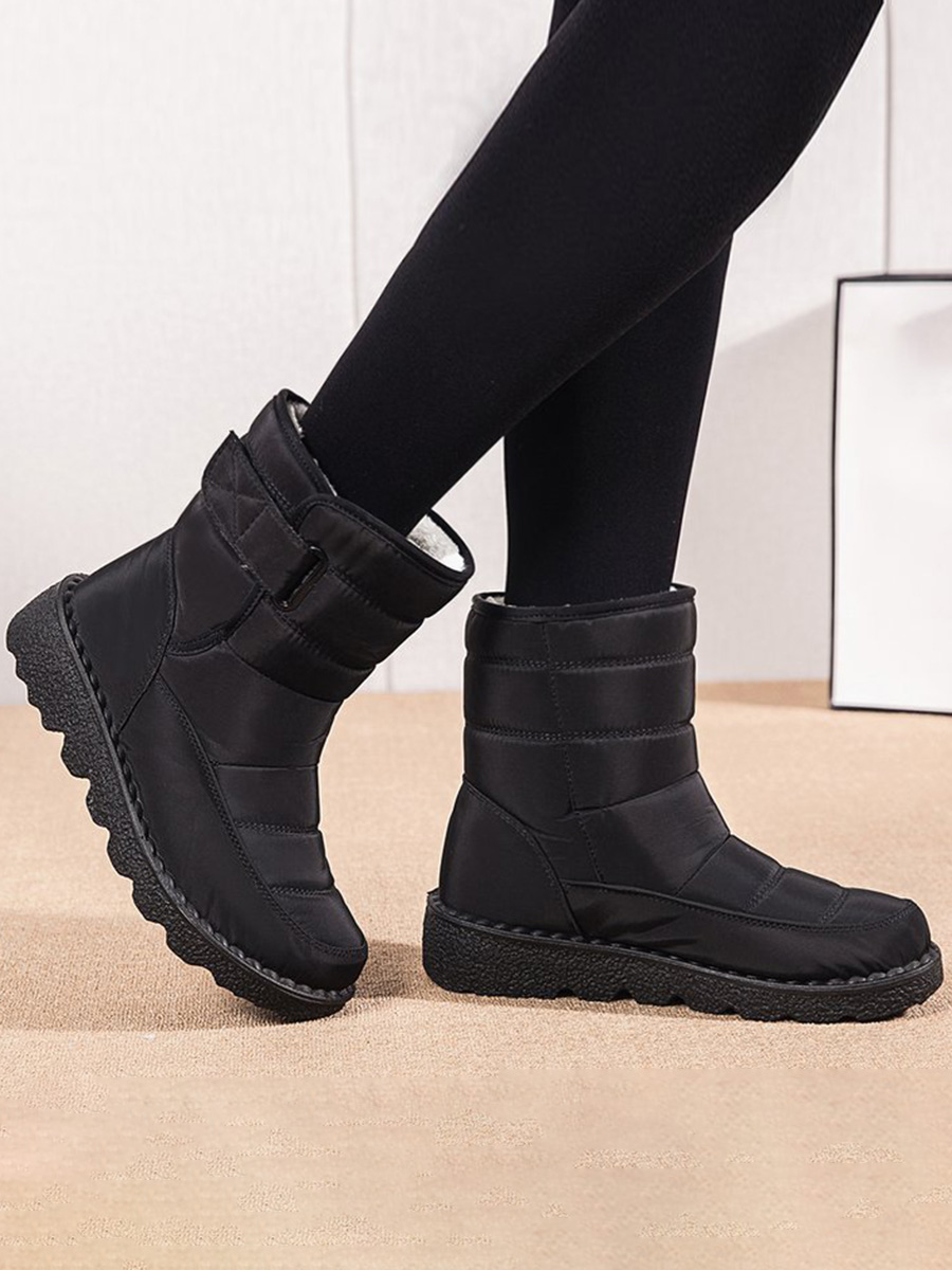 

LW Chunky Sole Velcro Booties, Black