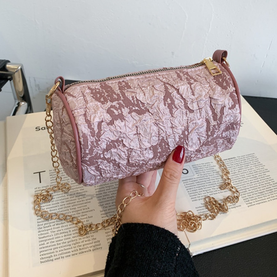 

LW Chian Strap Cylindrical Crossbody Bag, Pink