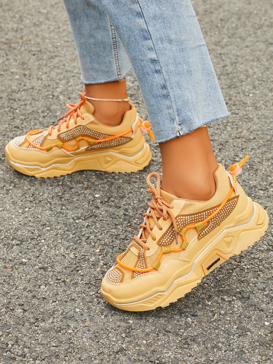 

LW Crystal Decoration Sneakers, Yellow