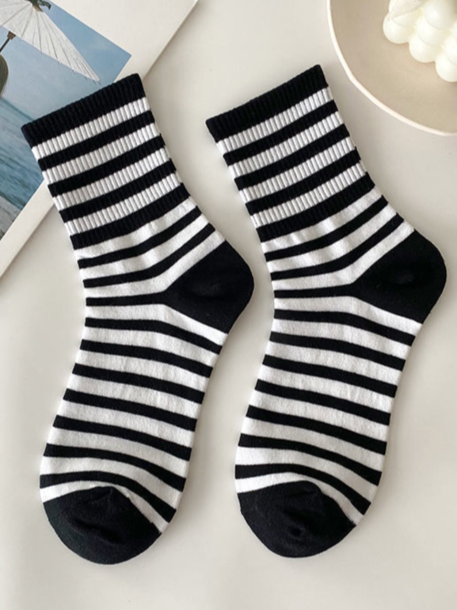 LW COTTON 5-pair Striped Socks