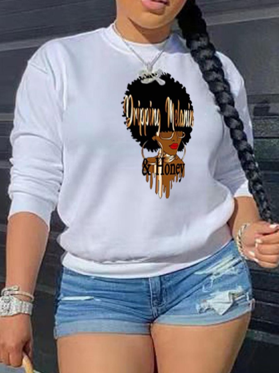 

LW Figure Letter Print Sweatshirt, White