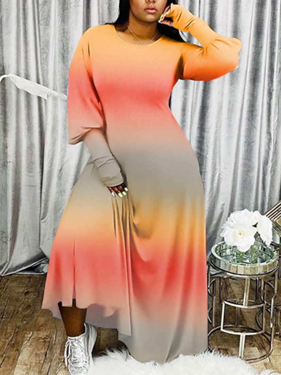 

LW Plus Size Gradient A Line Dress, Croci