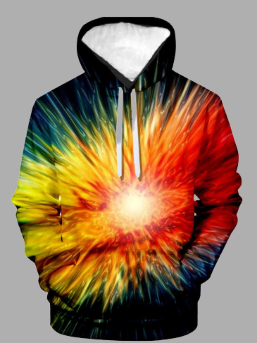 

LW Men Starry Sky Print Oversized Hoodie, Multi