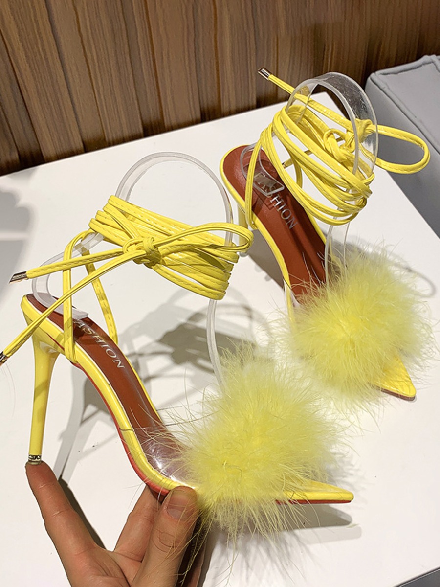 

LW SXY Tie Leg Heels, Yellow