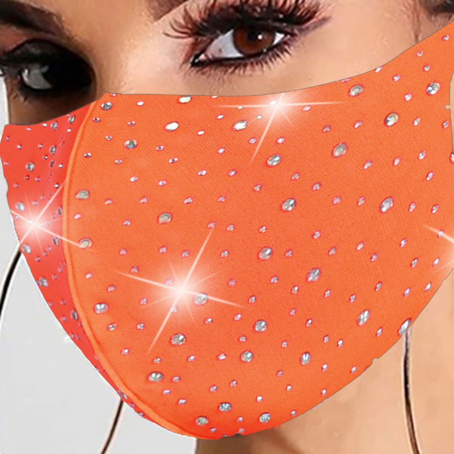 

LW BASICS Cotton Sequined Face Mask, Orange