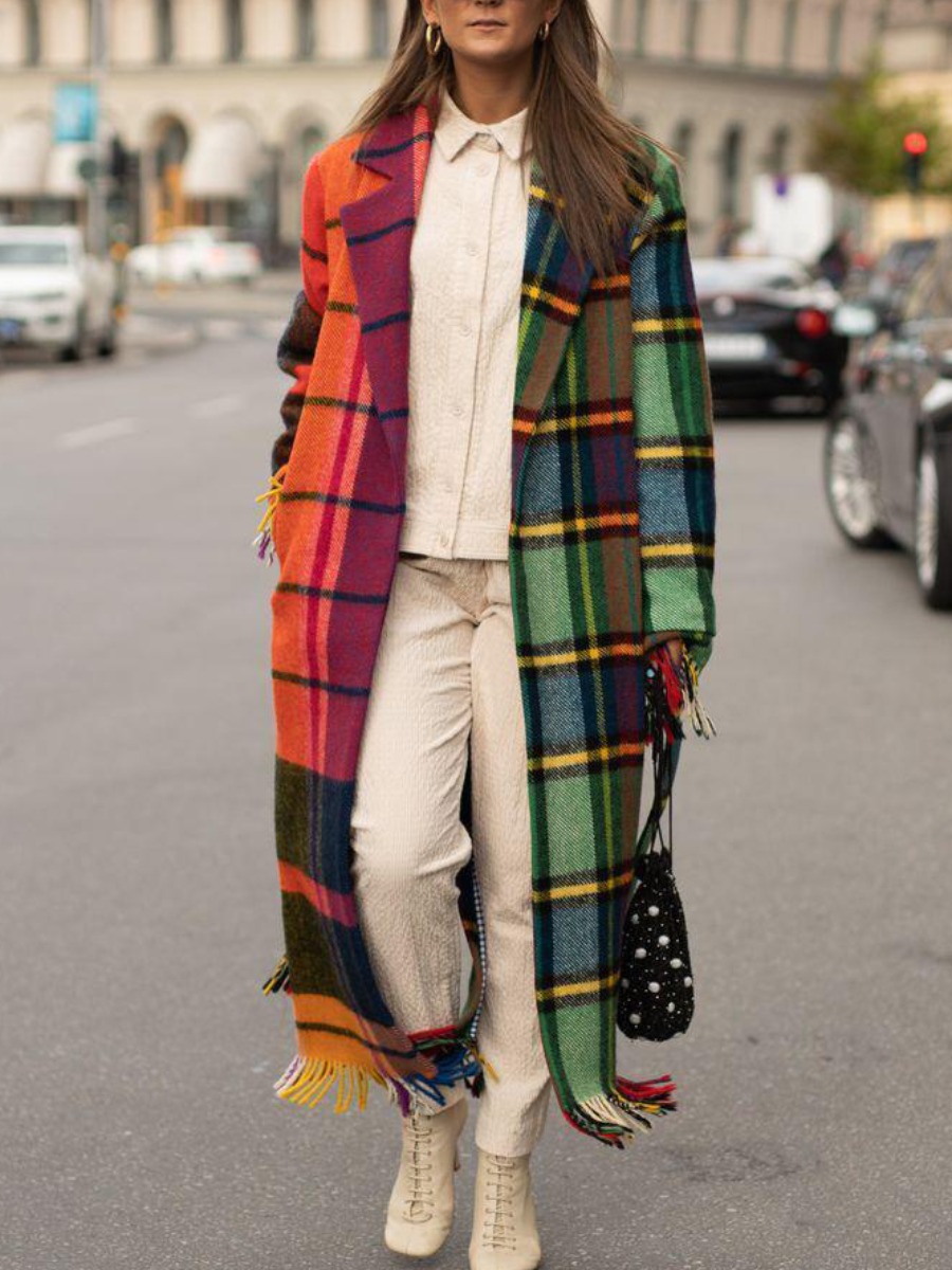 

LW Plaid Print Patchwork Wool, Multicolor lattices