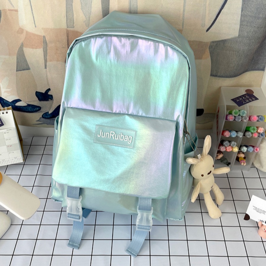 

LW Letter Decor Laser Dazzle Backpack, Blue