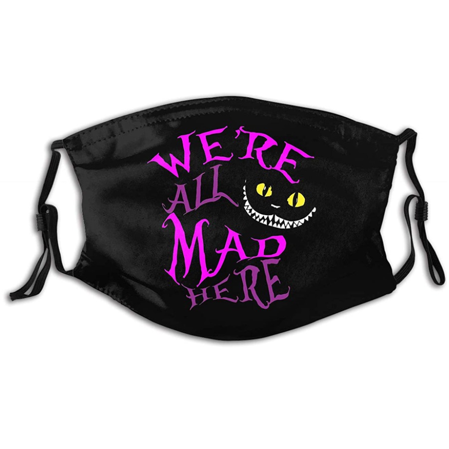 

LW COTTON Letter Print Face Mask, Black