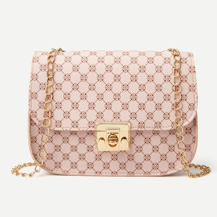 

LW Plaid Print Crossbody Bag, Pink