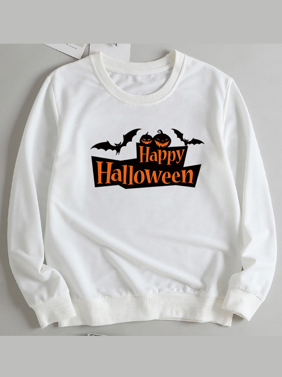 LW BASICS Round Neck Letter Print Sweatshirt