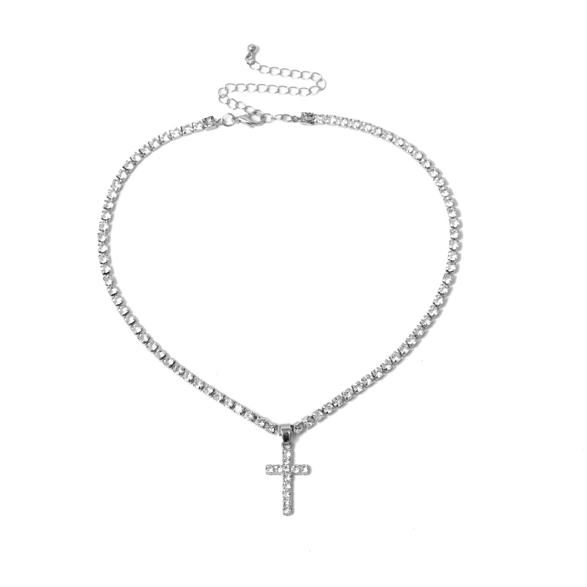 Lovely Crystal Cross Decoration Necklace