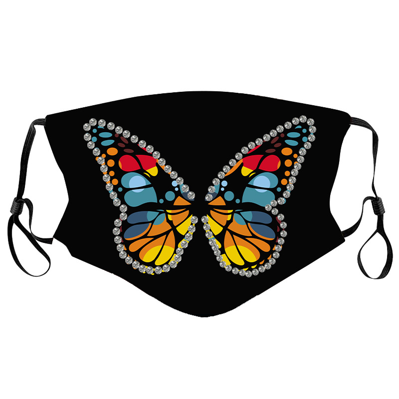 

LW COTTON Butterfly Print Face Mask, Black