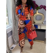 LW Cashew Print Patchwork Pants Set