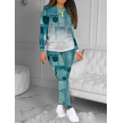 LW Round Neck Gradient Pants Set