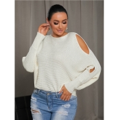 LW Round Neck Hollow-out Sweater
