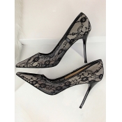 LW SXY See-through Floral Decoration Pumps