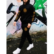 LW Men King Crown Letter Print Tracksuit Set