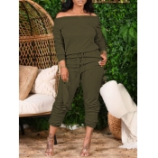 LW Plus Size Off The Shoulder Drawstring Pants Set