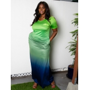 LW Plus Size V Neck Gradient Dress