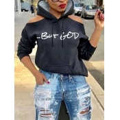 LW Letter Print Hoodie