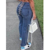LW High Stretchy Bandage Design Baby Blue Jeans