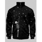 LW Men Skeleton Star Print Jacket