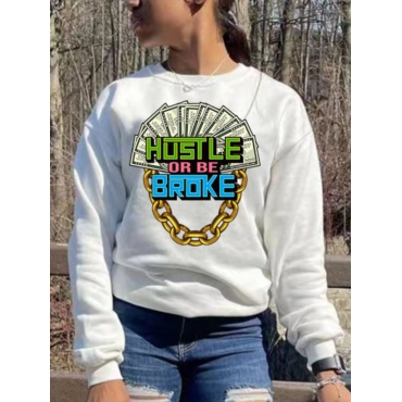 

LW Chain Letter Print Hoodie, White