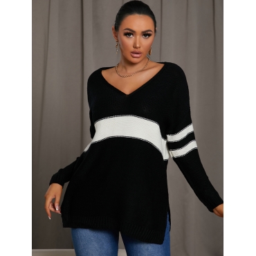 

LW Color-lump Oversized Sweater, Black