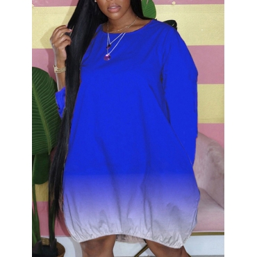 

LW Plus Size Gradient Bubble Dress, Dark blue