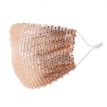 

LW COTTON Patchwork Sequins Face Mask, Rose gold