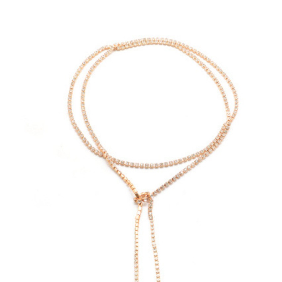 

LW Rhinestone Sequined Necklace, Gold