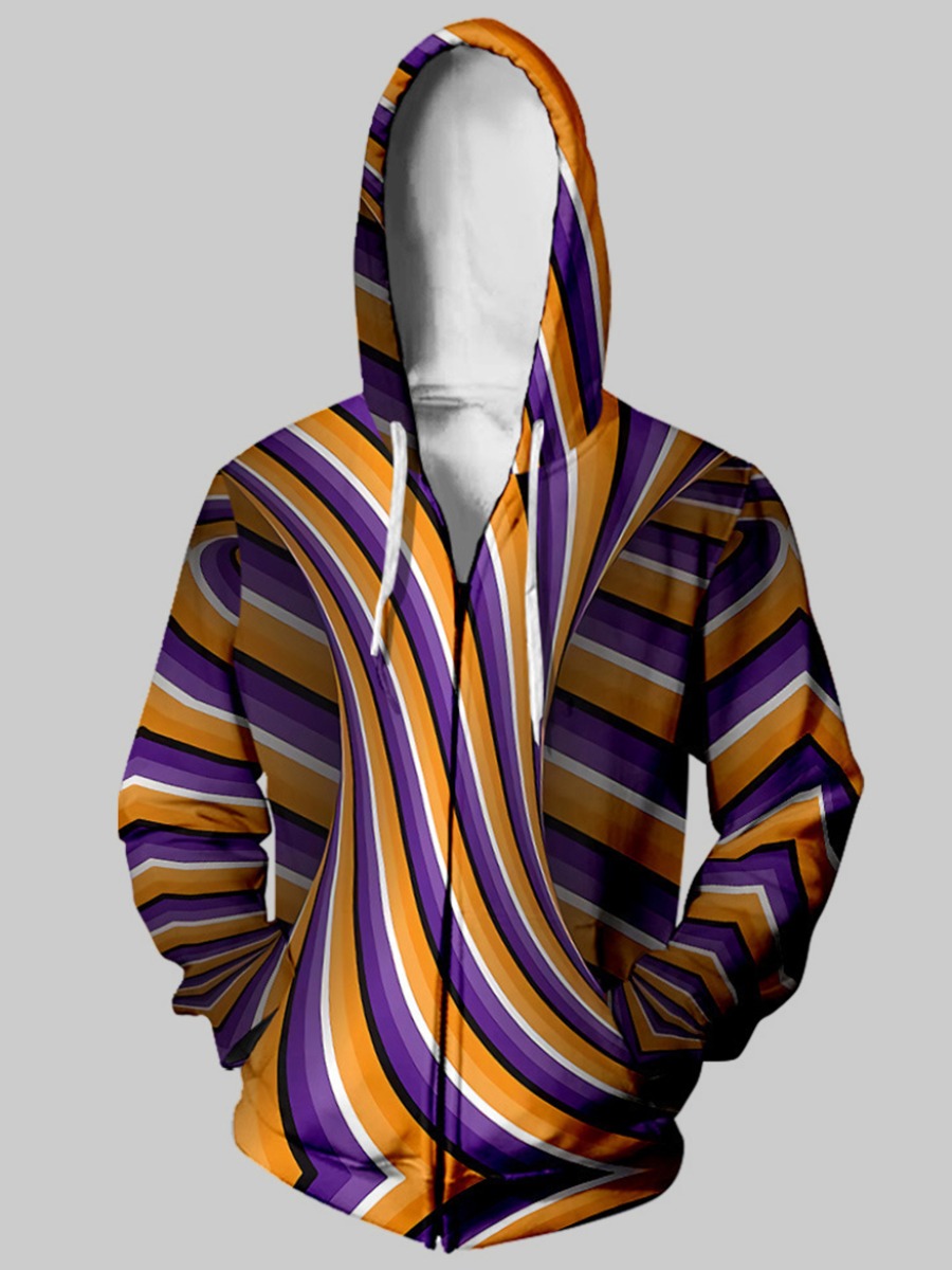 

LW Men Striped Kangaroo Pocket Hoodie, Multi