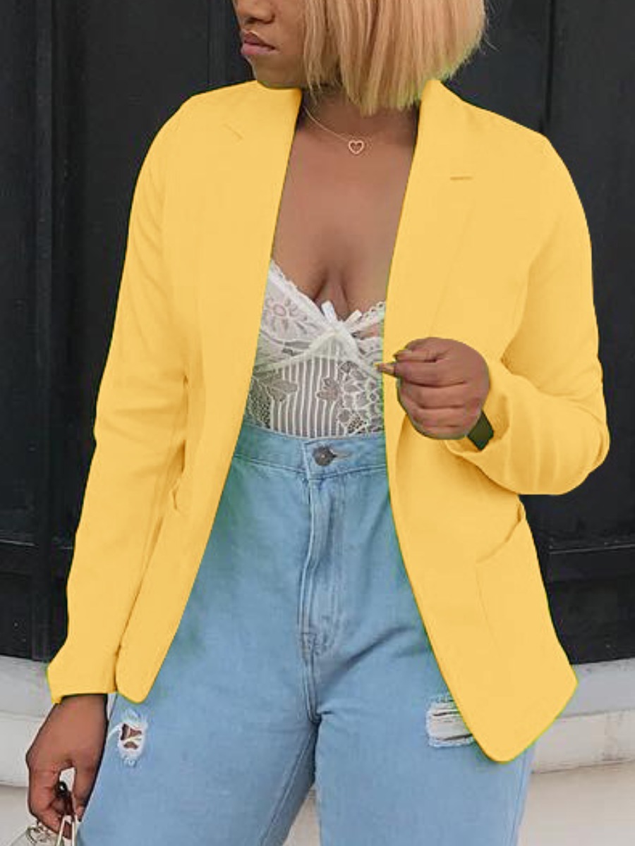 

LW BASICS Business Open Front Blazer, Yellow