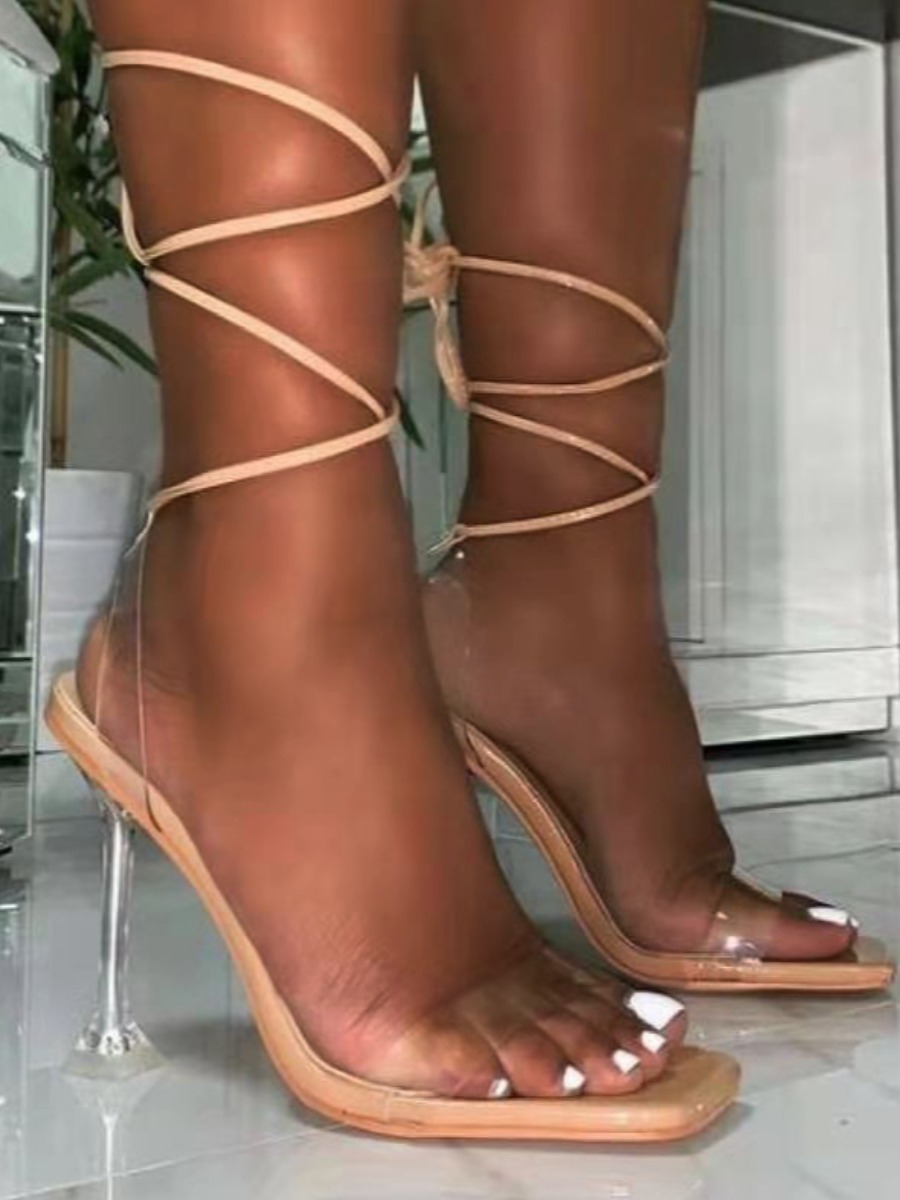 

LW SXY Wrap Up Heels, Apricot