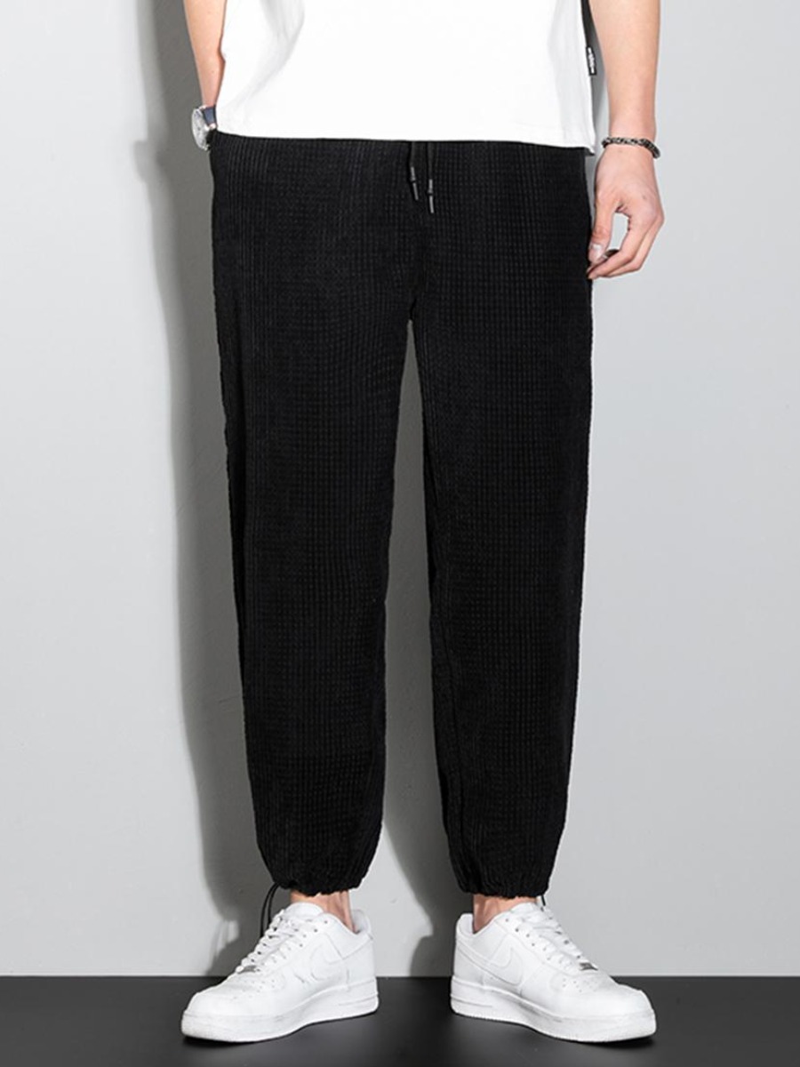

LW Men Drawstring Pocket Design Pant, Black